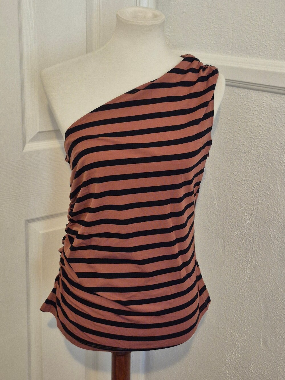 a new day Black and Rust Striped Shirt